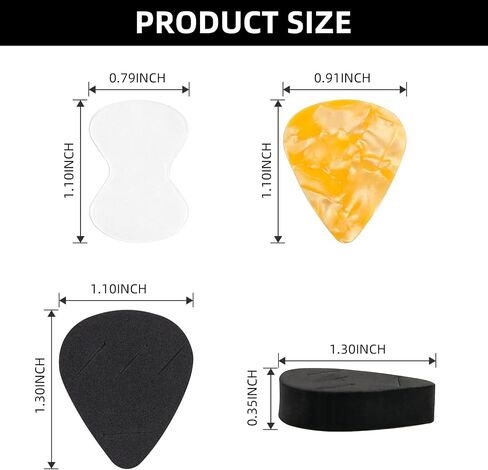 20 Pieces of Guitar Paddles with 2 Storage Boxes and 10 Transparent Anti-Slip Stickers, Featuring A Selection of Colorful and Cute Thumb Guitar Paddles in Saudi Arabia
