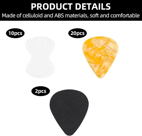 20 Pieces of Guitar Paddles with 2 Storage Boxes and 10 Transparent Anti-Slip Stickers, Featuring A Selection of Colorful and Cute Thumb Guitar Paddles in Saudi Arabia