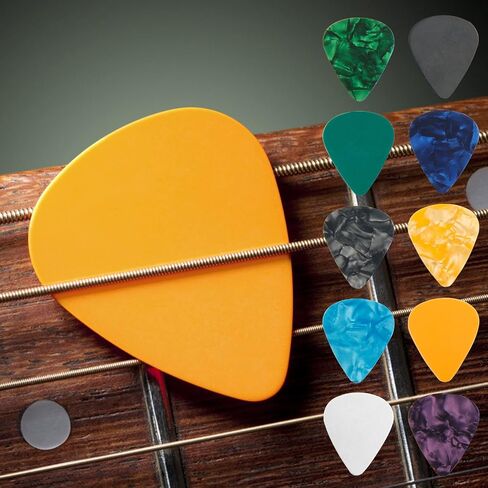 20 Pieces of Guitar Paddles with 2 Storage Boxes and 10 Transparent Anti-Slip Stickers, Featuring A Selection of Colorful and Cute Thumb Guitar Paddles in Saudi Arabia