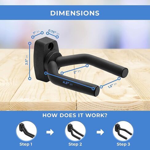 H.F.B.C Black 3-Pack Wall Mount Hanger for Guitar, Bass, Uklele, Mandolin, Violin, Cello, etc. in Saudi Arabia