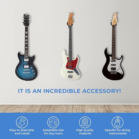H.F.B.C Black 3-Pack Wall Mount Hanger for Guitar, Bass, Uklele, Mandolin, Violin, Cello, etc. in Saudi Arabia