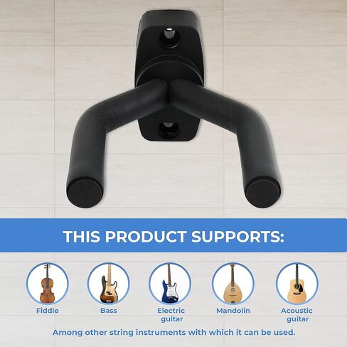 H.F.B.C Black 3-Pack Wall Mount Hanger for Guitar, Bass, Uklele, Mandolin, Violin, Cello, etc. in Saudi Arabia