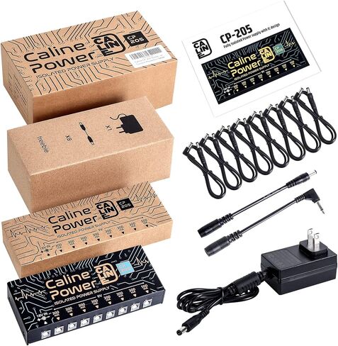Caline CP-207 Guitar Pedal Power Supply, True Isolated Pedalboard Power Supply with 10 Totally Isolated DC 9V/12V/18V Outputs(100mA/300mA/500mA), Noiselessly in Saudi Arabia