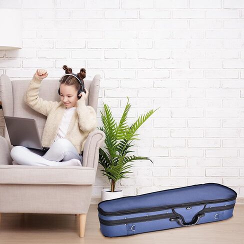 حقيبة ظهر ADM 4/4 كاملة الحجم للكمان، حقيبة ظهر أساسية احترافية على شكل مثلث، تعليق خفيف للغاية، أزرق in Kuwait