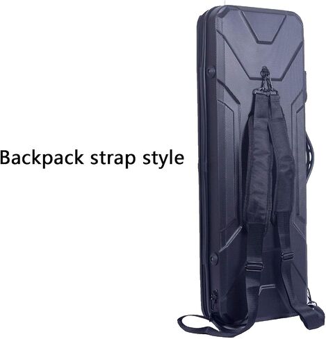 Crossrock Carbon Fiber Pattern PC Hard Shell Violin Case fits 4/4 Full Size-Backpack style(CRA920VFBK) in Saudi Arabia