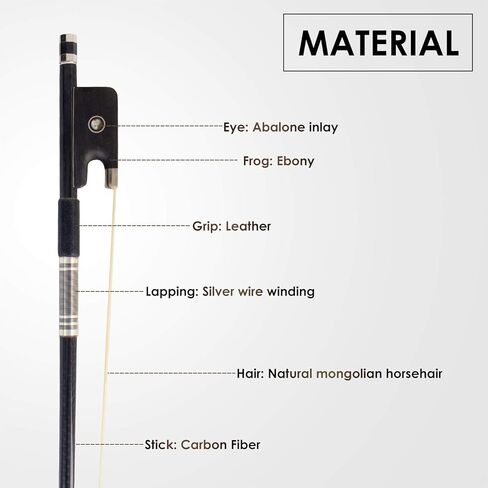 Viola Bow 4/4 Full Size Carbon Fiber (Plaid black) in Kuwait