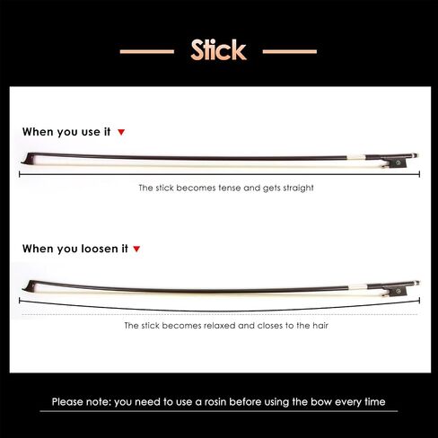Violin Bow Stunning Bow Carbon Fiber for Violins (1/2, Black) in Saudi Arabia