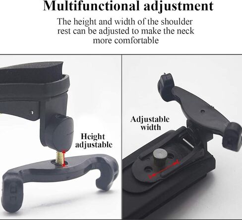 مسند كتف Leadrise Violin لمقاس 4/4-3/4، مع قدم قابلة للطي وارتفاع قابلة للتعديل وسادة إسفنجية مريحة بما في ذلك كتم تمرين وكمان روزين - أسود in Kuwait