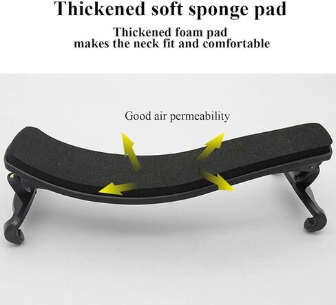 مسند كتف Leadrise Violin لمقاس 4/4-3/4، مع قدم قابلة للطي وارتفاع قابلة للتعديل وسادة إسفنجية مريحة بما في ذلك كتم تمرين وكمان روزين - أسود in Kuwait