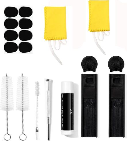 مجموعة تنظيف الكلارينيت الكل في واحد لتنظيف الكلارينيت: ممسحة كلارينيت، حافظة قصب، مسند للإبهام، شحم الفلين، فرشاة لقطعة الفم، فرشاة الغبار، وسادة الفم in Kuwait