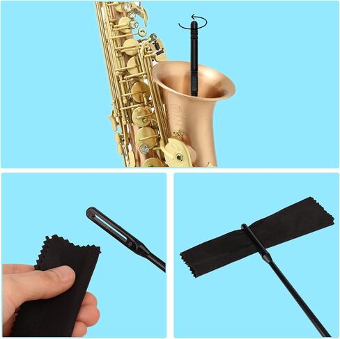 SAVITA 4pcs Flute Cleaning Kit, 2pcs Flute Cleaning Rod and 2pcs Flute Cleaning Cloth Flute Cleaning Swabs Flute Cleaning Supplies for Flute Cleaning and Polishing (Black) in Saudi Arabia