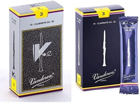 Vandoren Bb Clarinet Reeds Strength 2.5 Bundle - V.12 and Traditional | Box of 10 in Saudi Arabia
