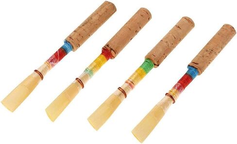 4Pcs Oboe Reed, Medium Soft Oboe Reeds Handmade Oboe Reed Red Cork Wind Instrument Parts with Plastic Storage Box in Saudi Arabia