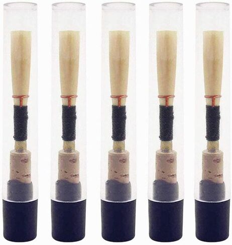 Jiayouy 5Pcs Oboe Reeds Medium Soft Oboe Reed with Plastic Storage Case/Tube Woodwind Instrument Accessories Black in Kuwait