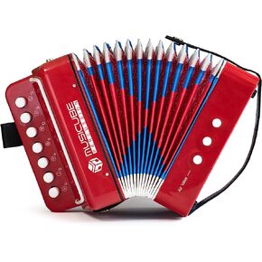 MUSICUBE Kids Accordion Instrument Toys 10 Keys Button Small Accordion for Boys & Girls Educational Musical Instrument Toys Christmas Gift Choice (PURPLE)