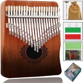 Finger Piano Kalimba 21 Keys, Calimba, Kalimba 21 Key with Tuning Hammer and Instructions, Sail Away Thumb Piano for Adults and Beginners(Brown)