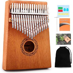 Kalimba Thumb Piano, YUNDIE Portable 17 Keys Mbira Finger Piano with Tune Hammer and Instruction,Musical Instruments Birthday Gift for Adult Beginners Professional(Brown) in Saudi Arabia