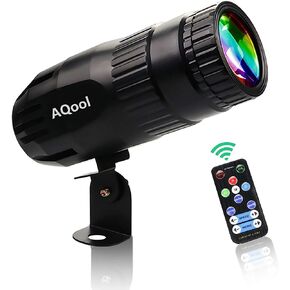 Pinspot Light, AQool Mini 15W Mirror Ball Spotlight, Super Bright RGBW LED Beam Pinspot Lights, Remote Control Stage Lighting for DJ Disco Band Dance Party Show Bar Club Wedding (Black) in Kuwait