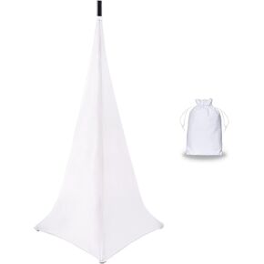 Speaker Stand Cover，Tripod Stand Skirt, DJ Speaker Stand Tripod Cover Scrim 360 Degree Coverage (Black-One Pack)