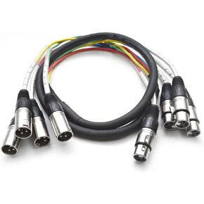 Seismic Audio - 4 Channel XLR Snake Cable - 5 Feet Long - Pro Audio Snake for Live Live, Recording, Studios, and Gigs - Patch, Amp, Mixer, Audio Interface 5' in Saudi Arabia