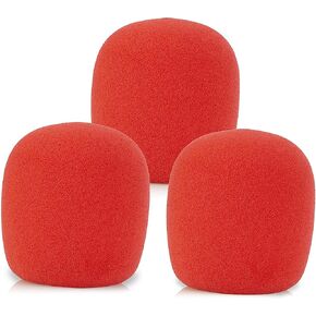 LEFXMOPHY SM58 Windscreen, Mic Foam Replacement for Shure SM58 SM48 Vocal Microphone Pop Filter, Black Noise-cancellation Windsock Cover 3-pack