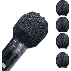 Microphone Cover 200pcs (100 pairs) Microphone Covers Disposable Individually Wrapped Mic Cover For Sanitary Mic Covers Disposable For Mic Microphone Windscreen & Pop Filters Black (200 pack- Black) in Saudi Arabia