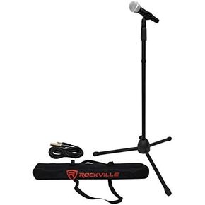Rockville Wired Pro MIc Kit 1 - ميكروفون معدني متطور + حامل ميكروفون + حقيبة حمل + كابل، أسود in Saudi Arabia