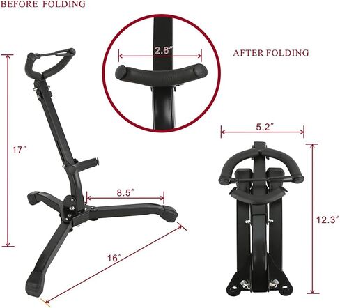 Rhythm Foldable Alto Saxophone Stand Stainless Steel Sax Stand Holder Portable Saxophone Bracket Adjustable Stand in Saudi Arabia