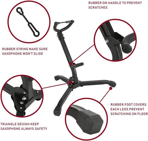 Rhythm Foldable Alto Saxophone Stand Stainless Steel Sax Stand Holder Portable Saxophone Bracket Adjustable Stand in Saudi Arabia