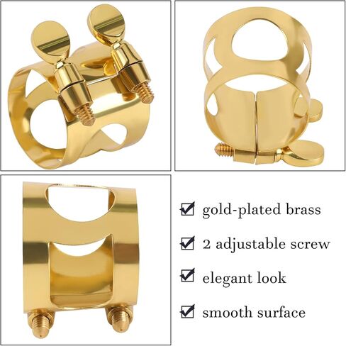 Ligature Alto Saxophone Alto Sax Ligature Double Screws Gold Alto Saxophone Ligature Fastener Mouthpiece Accessories in Saudi Arabia