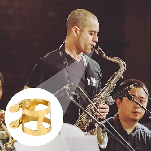 Ligature Alto Saxophone Alto Sax Ligature Double Screws Gold Alto Saxophone Ligature Fastener Mouthpiece Accessories in Saudi Arabia