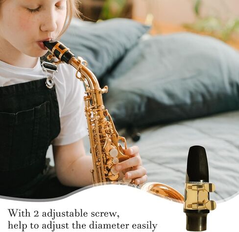 Ligature Alto Saxophone Alto Sax Ligature Double Screws Gold Alto Saxophone Ligature Fastener Mouthpiece Accessories in Saudi Arabia