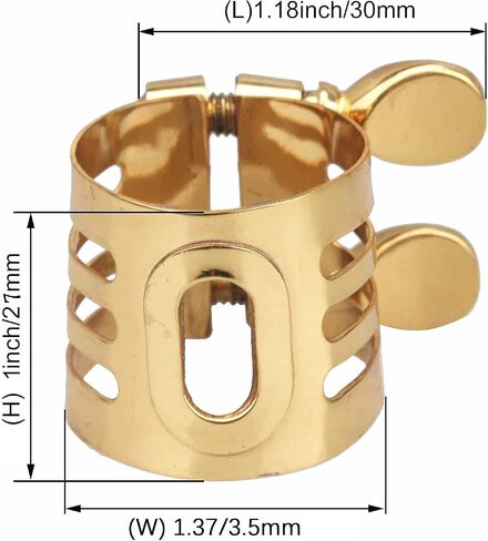Jiayouy Gold Plated Tenor Saxophone Mouthpiece Ligature Double Screws Ligature Brass in Saudi Arabia