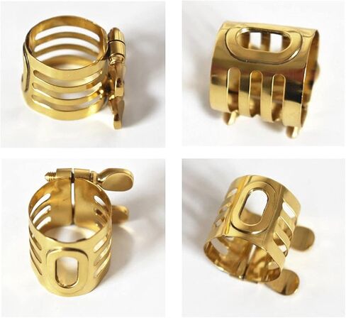 Jiayouy Gold Plated Tenor Saxophone Mouthpiece Ligature Double Screws Ligature Brass in Saudi Arabia