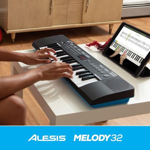 Alesis Melody 61 مفتاح بيانو للوحة المفاتيح للمبتدئين مع مكبرات الصوت، حامل، مقعد، سماعات الرأس، ميكروفون، حامل ورقة الموسيقى، 300 صوت ودرس موسيقى in Kuwait