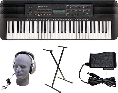 ياماها PSR-E273 PKY 61 مفتاحاً مع مصدر طاقة، وحامل مسماري وسماعات رأس (YAM PSRE273 in Kuwait