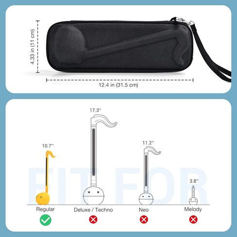 ProCase Carrying Case for Otamatone Japanese Electronic Musical Instrument Portable Synthesizer, Storage Organizer Holder for Regular Size Instrument Music Toy Accessories, Kids Child Gift -Black in Kuwait