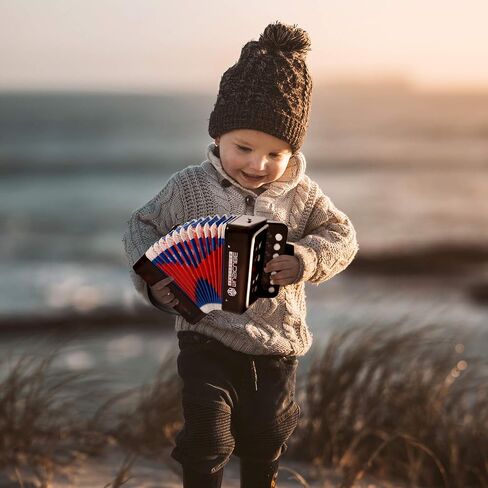MUSICUBE Kids Accordion Instrument Toys 10 مفاتيح زر صغير الأكورديون للبنين والبنات ألعاب موسيقية تعليمية اختيار هدية عيد الميلاد (أسود) in Kuwait
