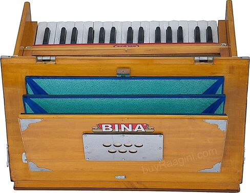 BINA 23B Deluxe, Harmonium, 2 1/2 Octaves, 32 Keys, Small, Portable, Compact, Special Reeds, Safri, Natural Color, Bag, Kirtan, Musical Instrument Indian (PDI- DAA) in Saudi Arabia