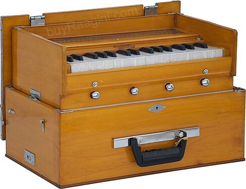 BINA 23B Deluxe, Harmonium, 2 1/2 Octaves, 32 Keys, Small, Portable, Compact, Special Reeds, Safri, Natural Color, Bag, Kirtan, Musical Instrument Indian (PDI- DAA) in Saudi Arabia