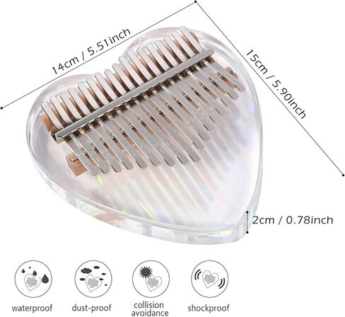 بيانو الابهام من كاليمبا بـ17 مفتاحا للالات الموسيقية، هدايا بيانو اصبع مبيرا مع مطرقة نغمة وتعليمات الدراسة للاطفال والكبار المبتدئين in Kuwait