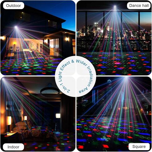 DJ Disco Stage Party Lights with Laser & Projector Ball, Portable Strobe Rave Lights with Sound Activated & Remote Control,Decoration and Gifts for Christmas Birthday Halloween Parties Indoor, Outdoor in Kuwait