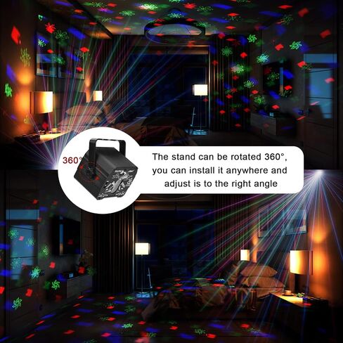 DJ Disco Stage Party Lights with Laser & Projector Ball, Portable Strobe Rave Lights with Sound Activated & Remote Control,Decoration and Gifts for Christmas Birthday Halloween Parties Indoor, Outdoor in Kuwait