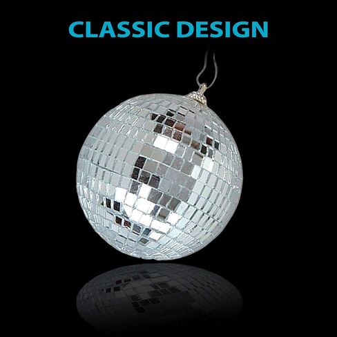 Kicko Mirror Disco Balls - 4 Inch Silver Hanging Ornaments - for Home Decorations, Stage Props, Game Accessories, School Festivals, Party Favors and Supplies (1 Pack) in Saudi Arabia