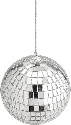 Kicko Mirror Disco Balls - 4 Inch Silver Hanging Ornaments - for Home Decorations, Stage Props, Game Accessories, School Festivals, Party Favors and Supplies (1 Pack) in Saudi Arabia