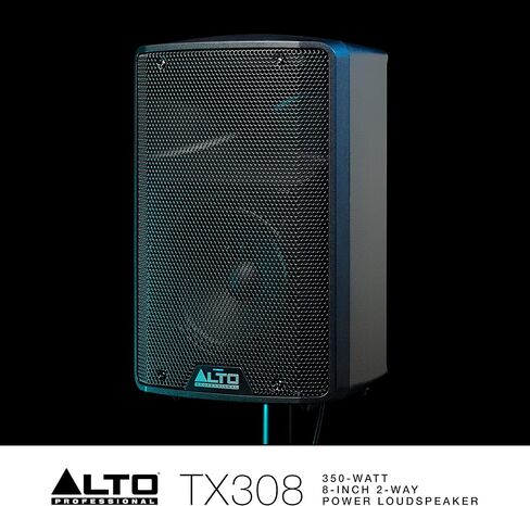 Alto Professional TX308 - مكبرات صوت DJ تعمل بقدرة 350 وات، ونظام PA مع مكبر صوت مقاس 8 بوصات للدي جي المتنقل والموسيقيين، والأماكن الصغيرة، والاحتفالات والأحداث الرياضية in Kuwait