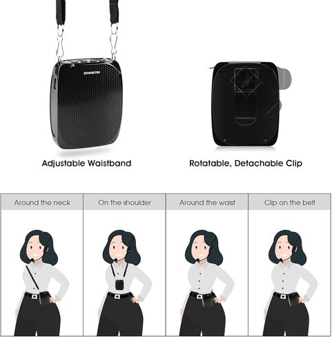 زوييتيك مكبر صوت لاسلكي للمعلمين، مكبر صوت محمول، مضخم صوت مع ميكروفون لاسلكي للمعلمين والفصول الدراسية والاجتماعات واليوغا والمدربين والاماكن الخارجية والالعاب in Kuwait