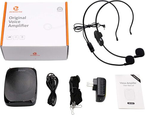 زوييتيك مكبر صوت لاسلكي للمعلمين، مكبر صوت محمول، مضخم صوت مع ميكروفون لاسلكي للمعلمين والفصول الدراسية والاجتماعات واليوغا والمدربين والاماكن الخارجية والالعاب in Kuwait