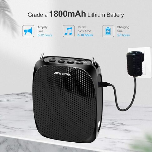 زوييتيك مكبر صوت لاسلكي للمعلمين، مكبر صوت محمول، مضخم صوت مع ميكروفون لاسلكي للمعلمين والفصول الدراسية والاجتماعات واليوغا والمدربين والاماكن الخارجية والالعاب in Kuwait