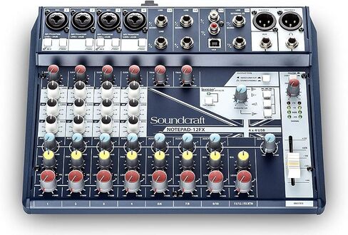 Soundcraft Notepad-12FX وحدة تحكم خلط تناظرية صغيرة الحجم مكونة من اثنتي عشرة قناة مع مدخل USB وتأثيرات المعجم (5085985US) in Kuwait